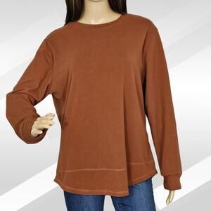 2/$20 Fantaslook Caramel Crewneck Sweatshirt Casual Long Sleeve Top Size L